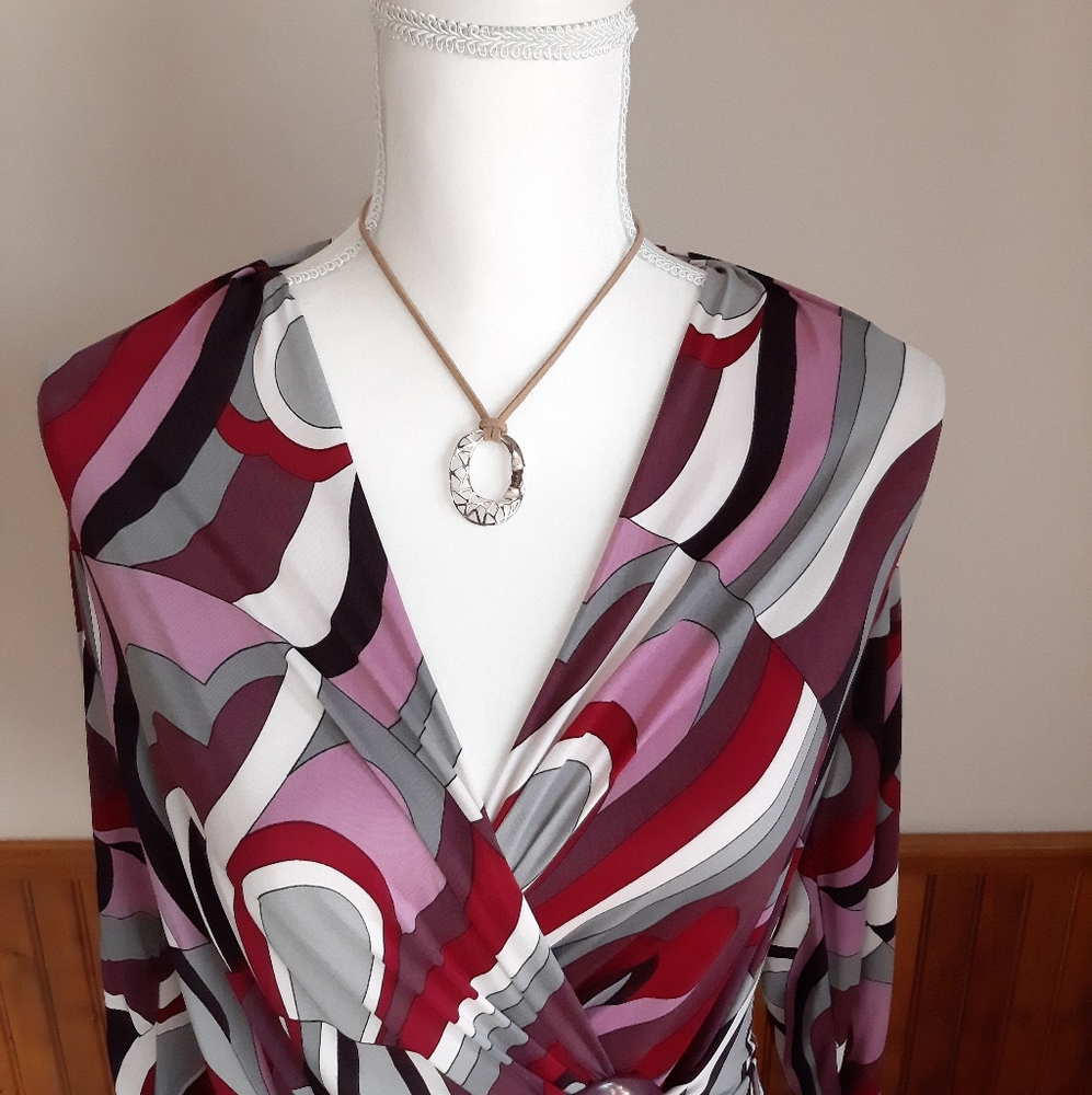 NWT Caribe Multicolor Blouse size Petite Medium - Picture 3 of 12